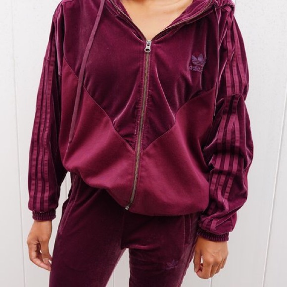adidas Jackets & Blazers - adidas red velvet track jacket